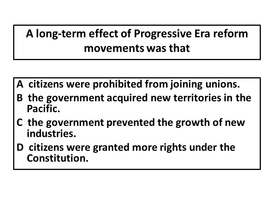 Reform movements and the expansion of